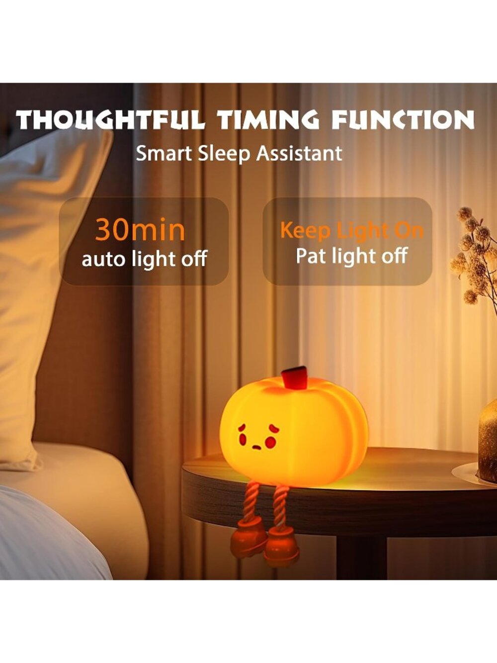 🎃Orange Pumpkin Night Light Official Licensed Genuine Halloween Lamp Decor Gift